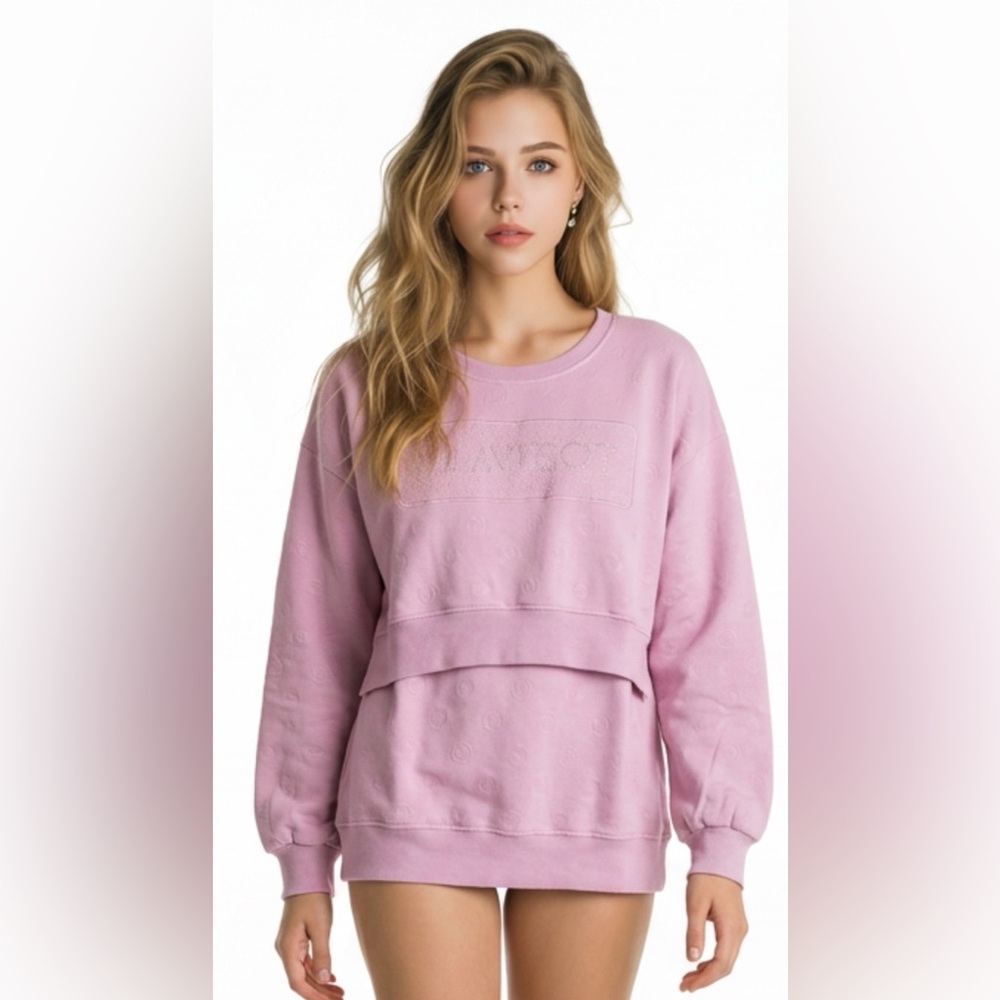 Embellish Logo playboy Crewneck Sweatshirt - Dusty Pink
